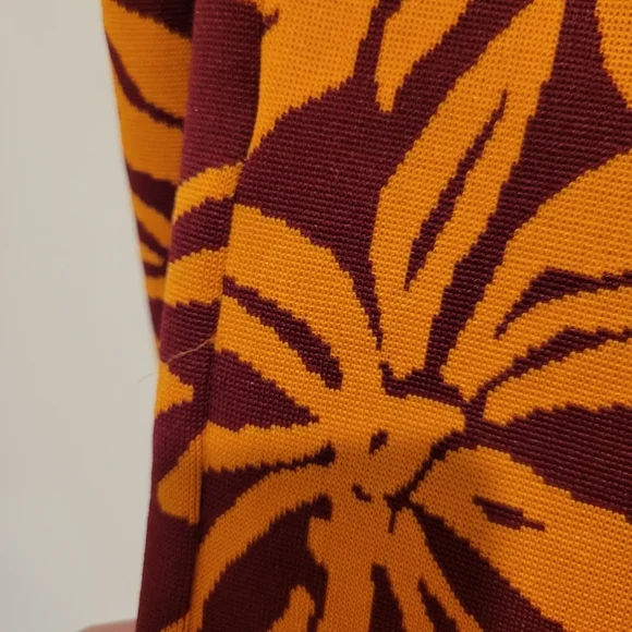 Zara Floral Wrap Crop Sweater Jacket Long Sleeve Orange Red Leaf Pattern Tie EUC - Picture 13 of 14